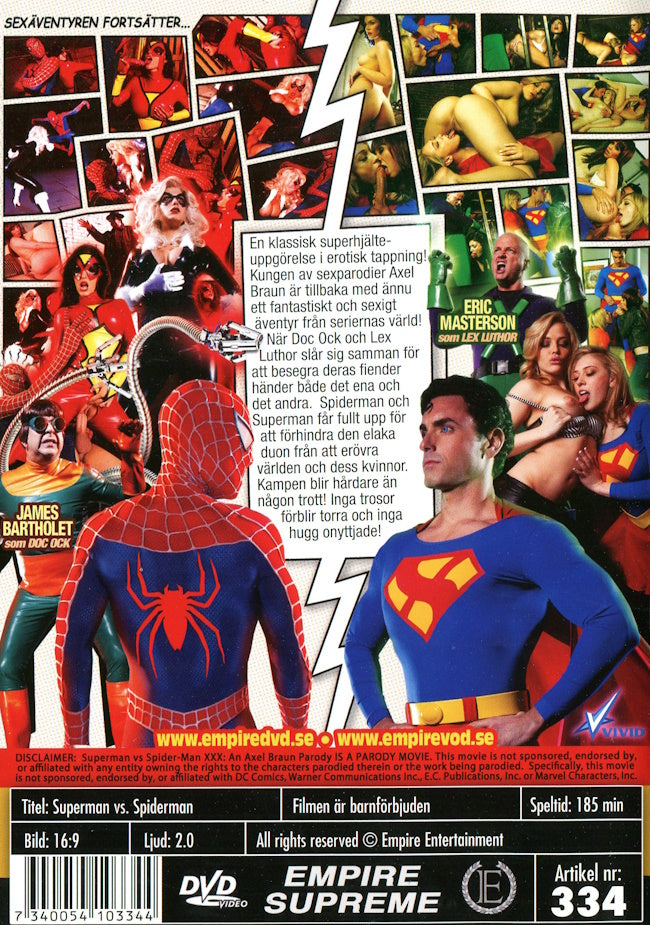 DVD - Empire Entertainment - Superman VS Spider-Man: En sexparodi baksida