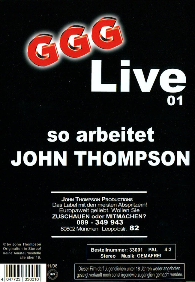 DVD - John Thompson (GGG) - GGG Live # 01 baksida