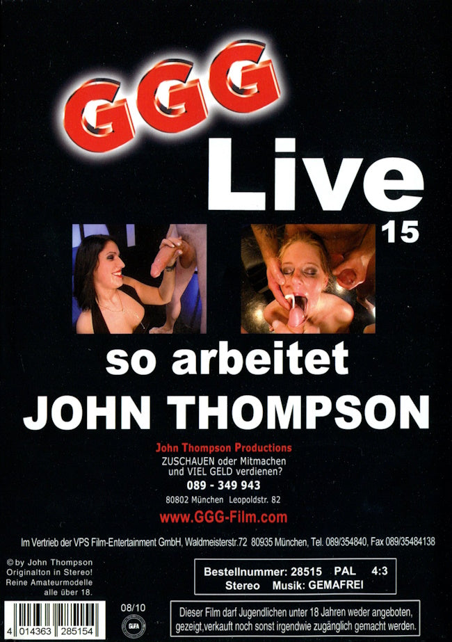 DVD - John Thompson (GGG) - GGG Live # 15 baksida