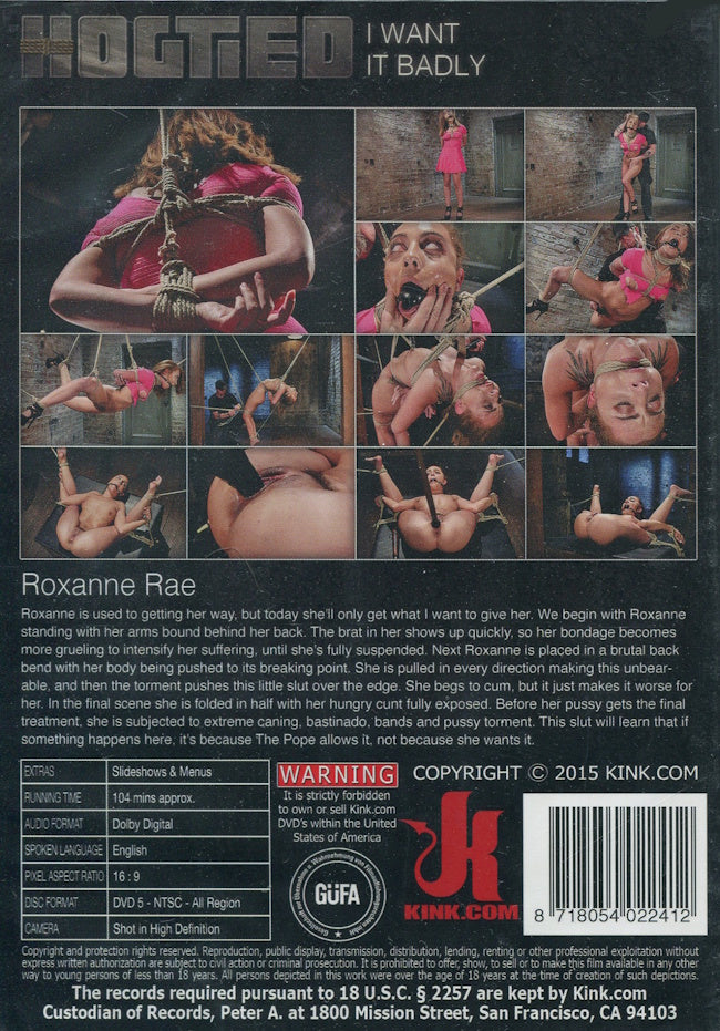 DVD - Kink.com - Hogtied: I Want it Badly baksida