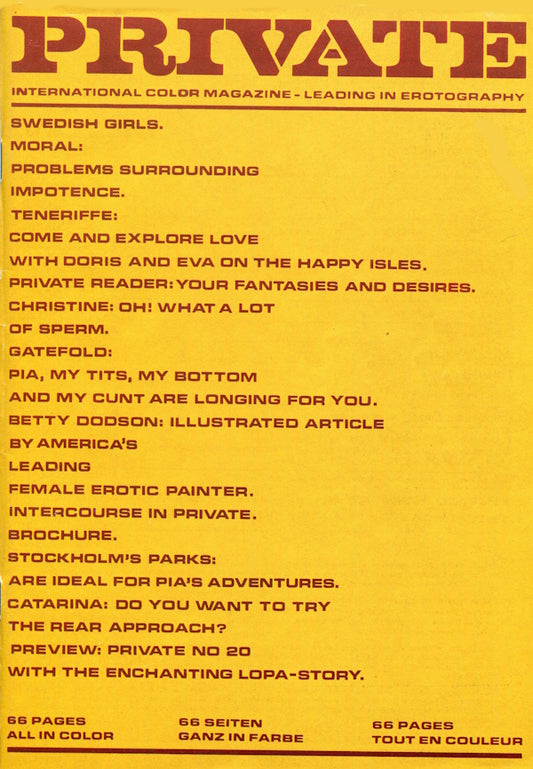 Private Magazine # 19 (1971) framsida