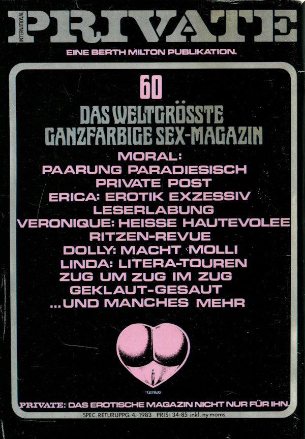 Private Magazine # 60 (1983) german cover
