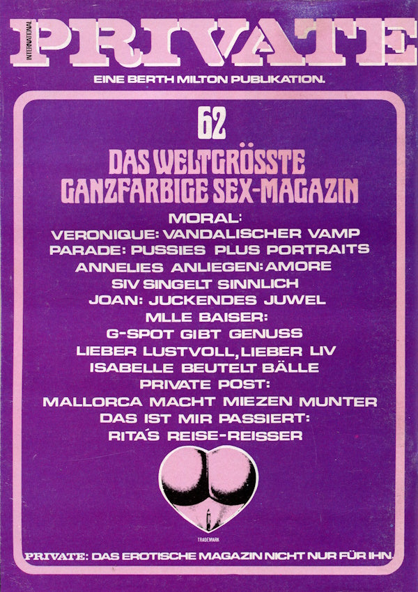 Private Magazine # 62 (1983) german cover