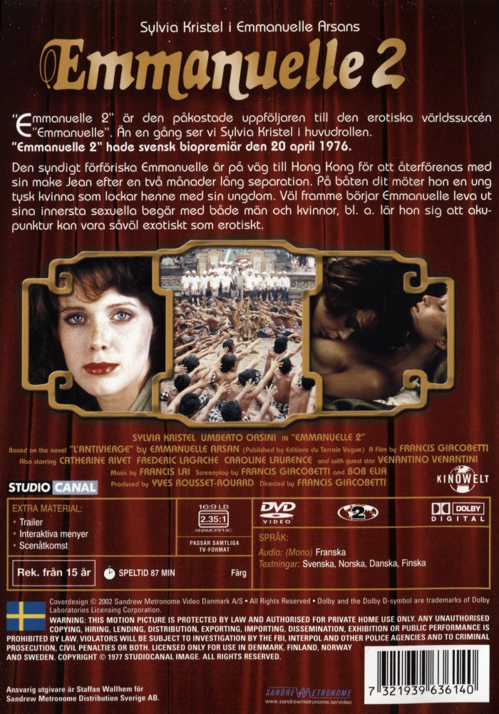 DVD - Emmanuelle 2 (Sylvia Kristel) (1975) back cover