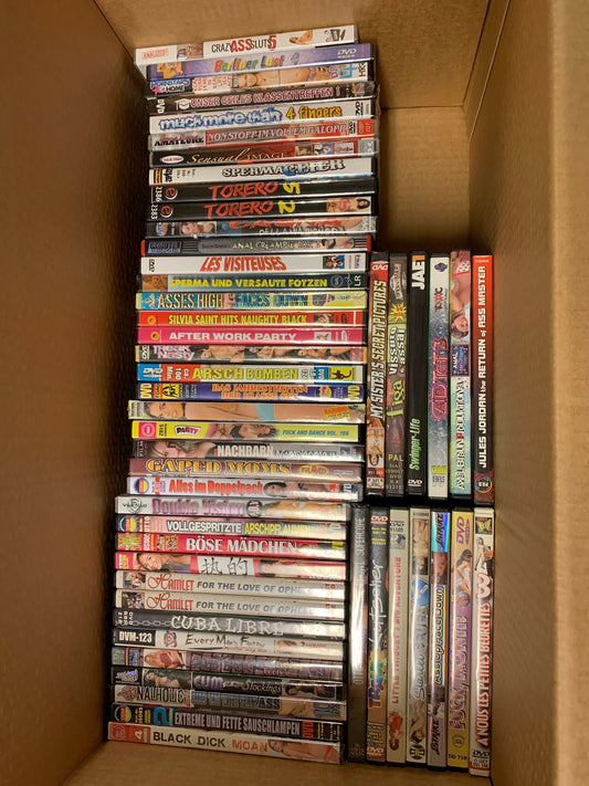 DVD - Stort blandat filmpaket från dödsbo (73 filmer) (Beg)