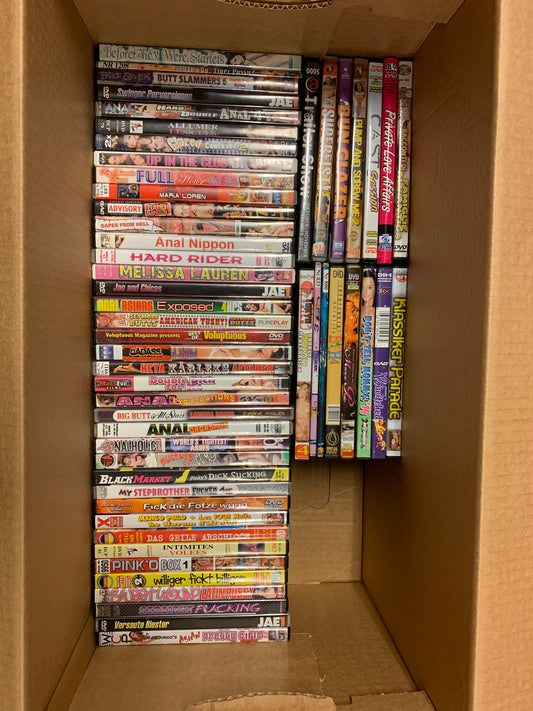 DVD - Stort blandat filmpaket från dödsbo (69 filmer) (Beg)