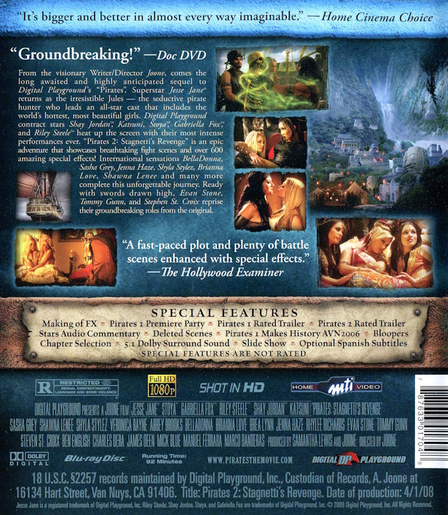 Blu-ray - Digital Playground - Pirates II: Stagnetti's Revenge baksida