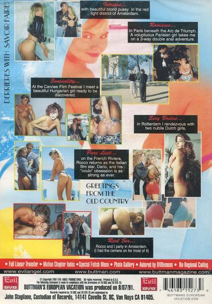 DVD - Evil Angel - Buttman's European Vacation (John Stagliano) baksida
