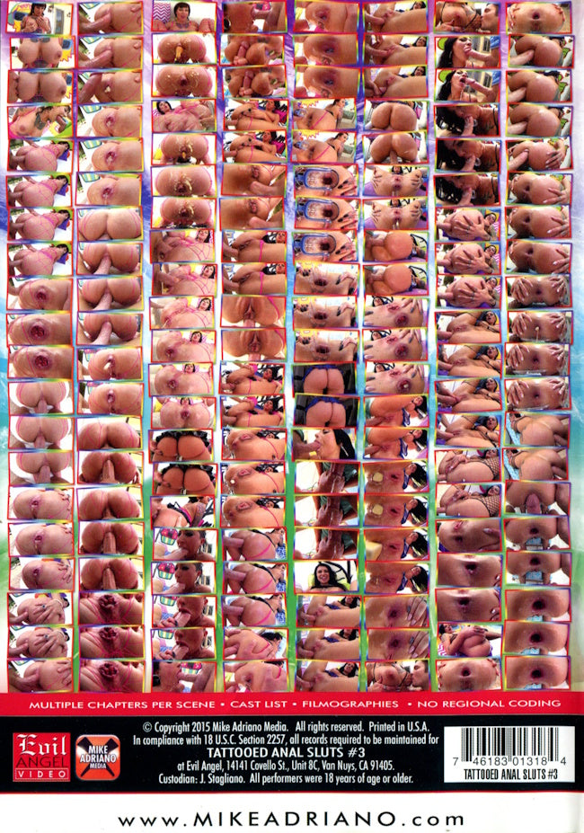 DVD - Evil Angel - Tattooed Anal Sluts 3 (Mike Adriano) baksida