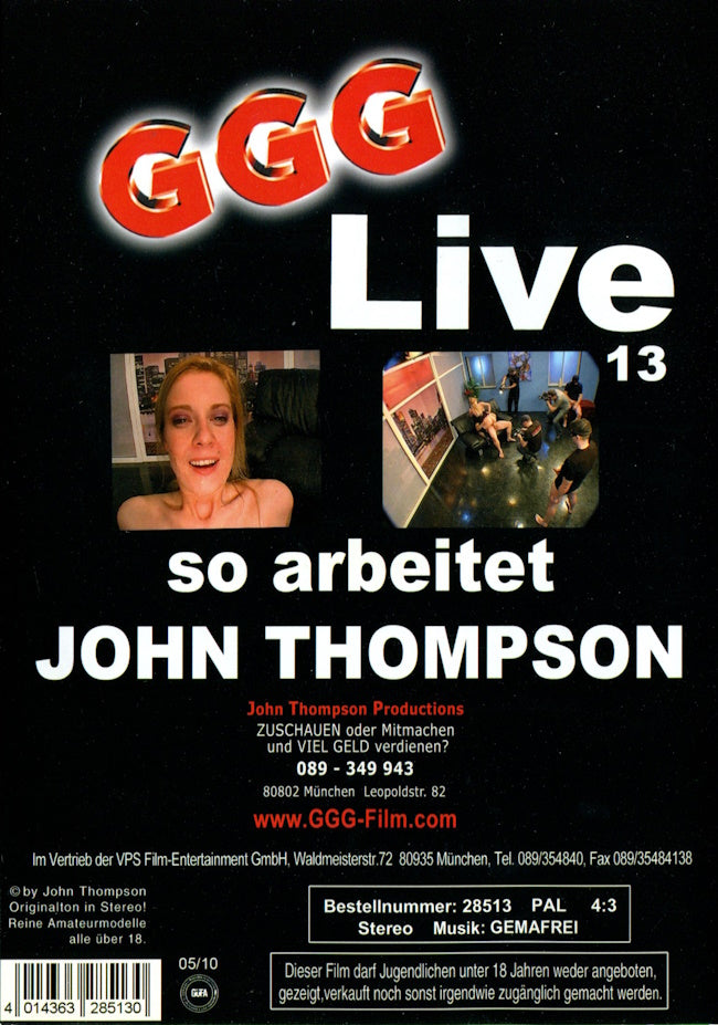 DVD - John Thompson (GGG) - GGG Live # 13 baksida