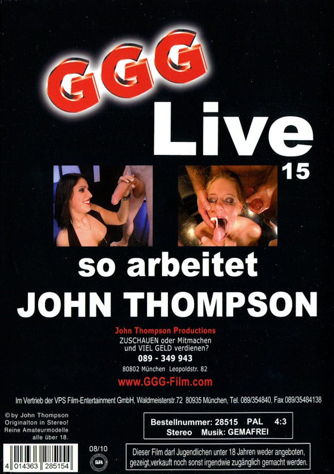 DVD - John Thompson (GGG) - GGG Live # 15 baksida