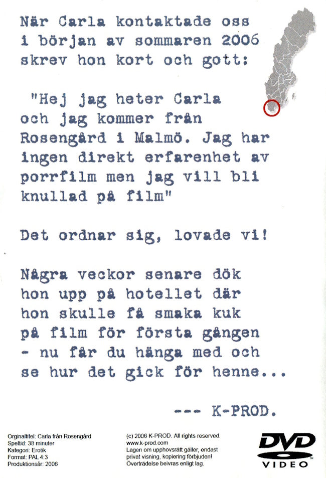 DVD - K-Prod - Carla från Rosengård (KP605) baksida