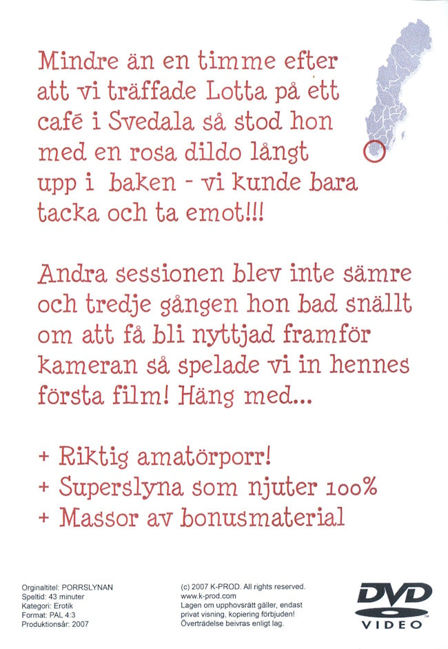 DVD - K-Prod - Porrslynan (Lotta från Svedala) baksida