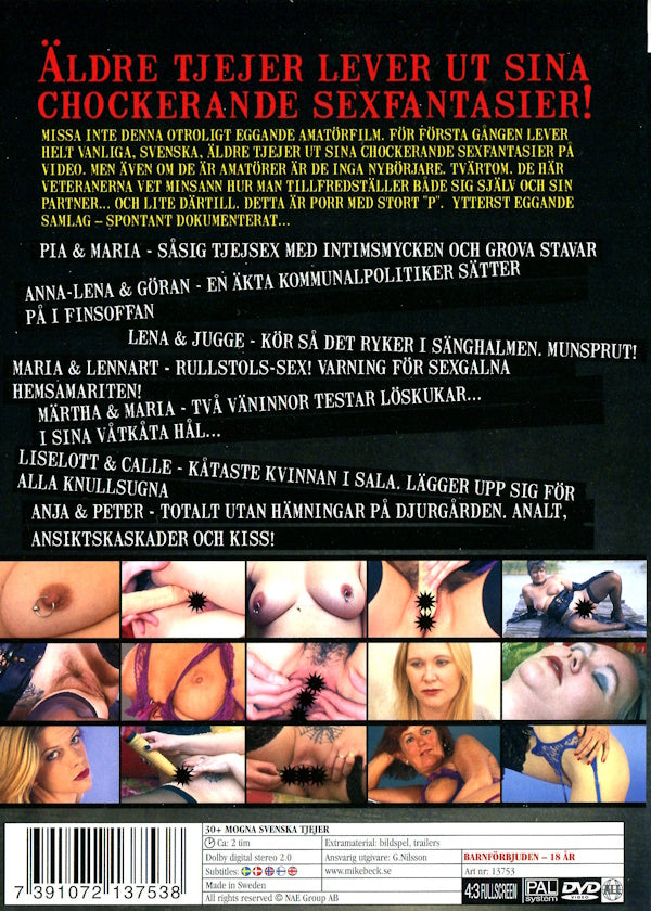 DVD - Svensk Extrem - 30+ Mogna svenska tjejer (Erik Fischer) baksida