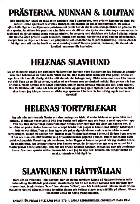 DVD - Dark Film - Helena Dark Box 1 (4-Disc) baksida