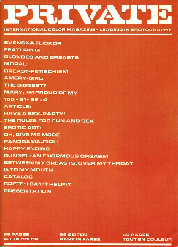 Private Magazine # 15 (1970) framsida