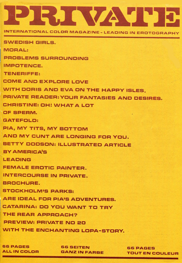 Private Magazine # 19 (1971) framsida