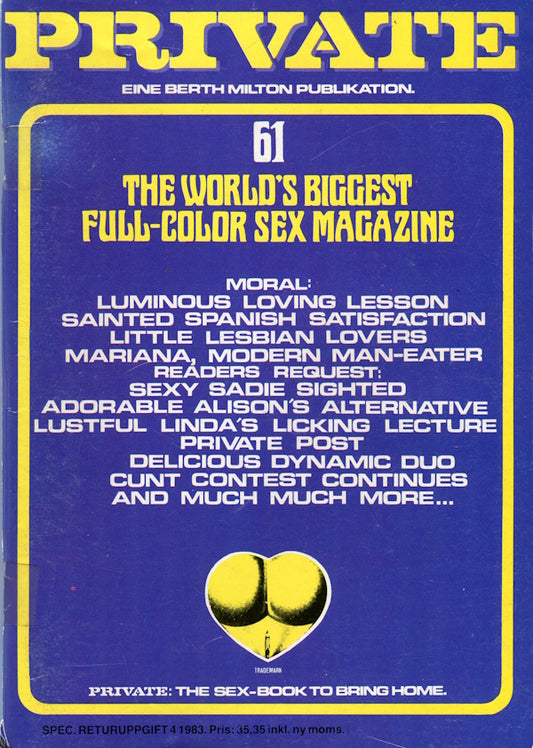 Private Magazine # 61 (1983) english cover