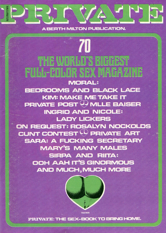 Private Magazine # 70 (1985) english cover