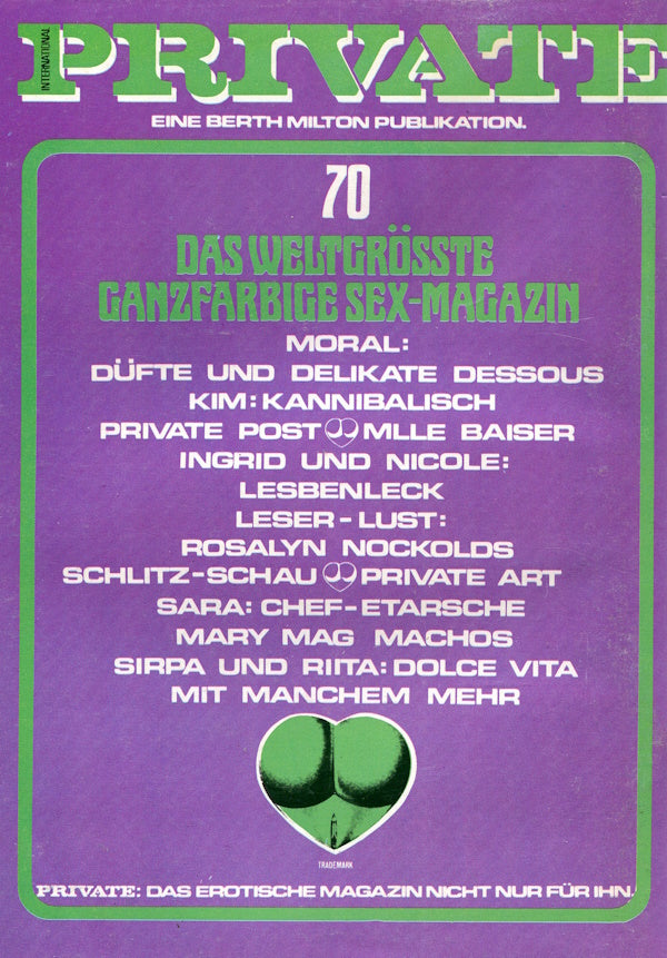 Private Magazine # 70 (1985) german cover