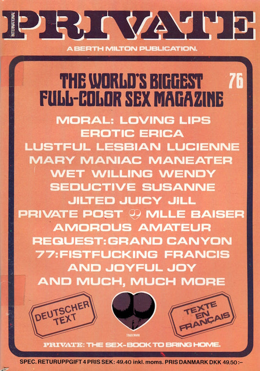 Private Magazine # 76 (1986) front cover