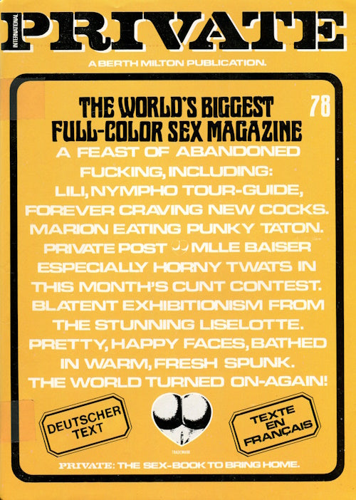 Private Magazine # 78 (1986) front cover