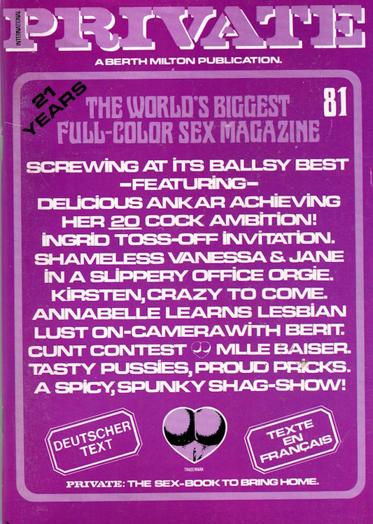 Private Magazine # 81 (1987) front cover
