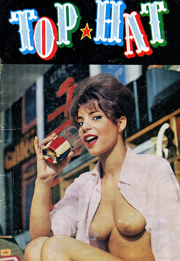 Vintage magazine cover with a woman holding a dessert, featuring the title 'Top Hat'.