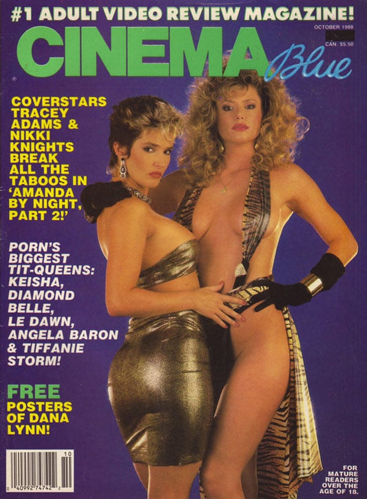 Magazine cover featuring two women in glamorous poses with text about cover stars and content.